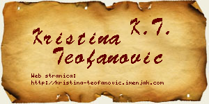 Kristina Teofanović vizit kartica
